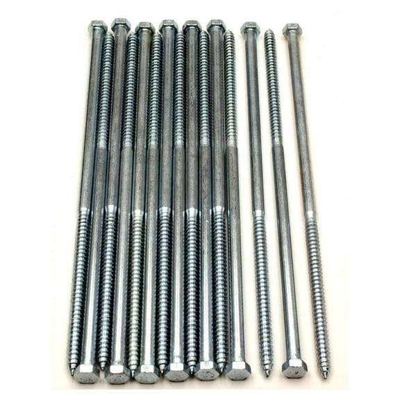(15) Hex Head 1/2 x 16 Lag Bolts Wood Screws Zinc Plated