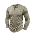 thumbnail image 3 of zbxnLI Men's Buttons T-Shirts Classic Long Sleeve Shirts Lightweight Casual Basic Tees Fall Winter Clothes, 3 of 8