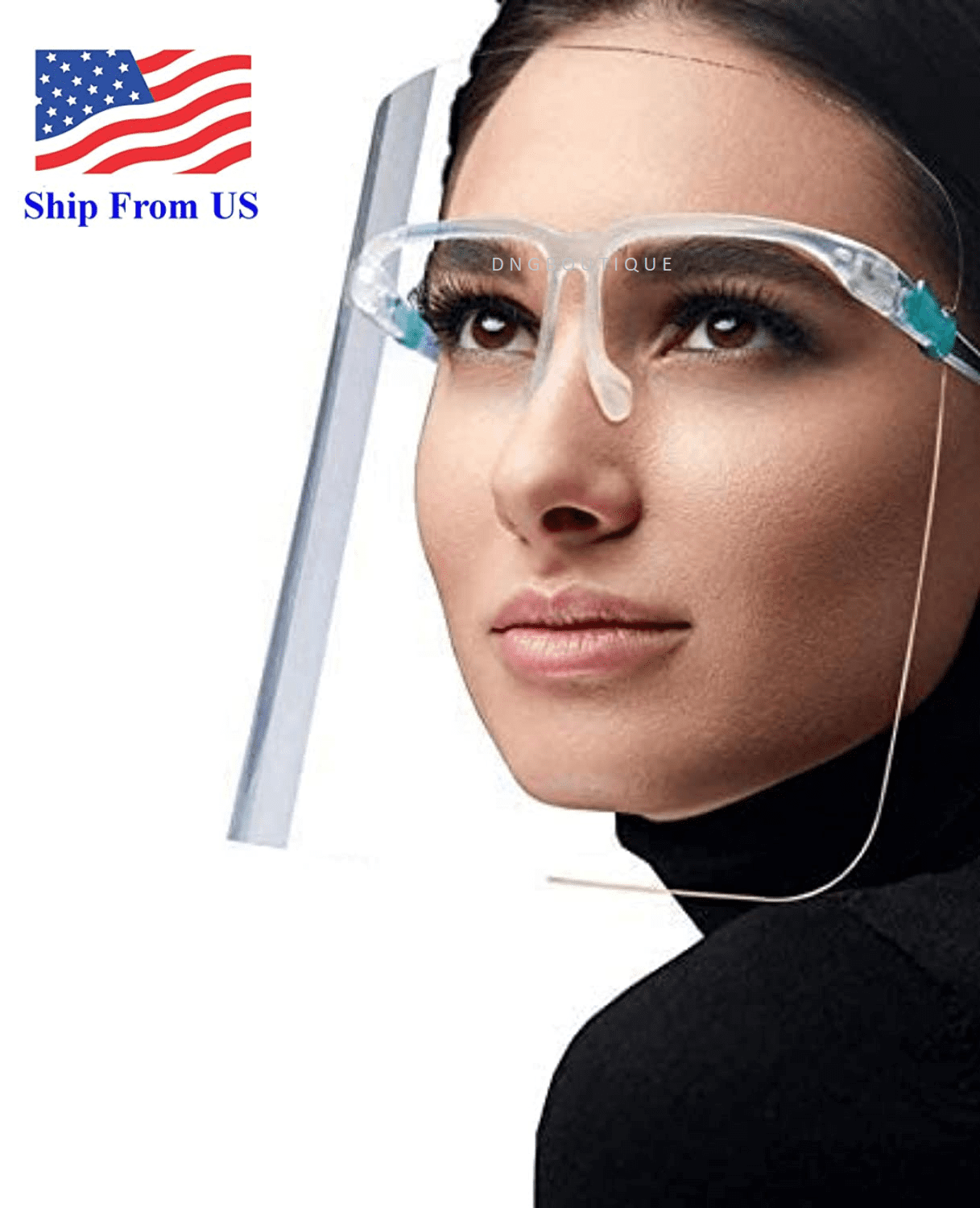 Safety Face Shield ANSI Z87.1 Reusable Goggle Shield Wearing Glasses Face Visor 