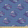 thumbnail image 2 of Ambesonne Nautical Fabric by the Yard Upholstery, Underwater Fishes Pattern, 1 Yard, Blue Violet Multicolor, 2 of 5
