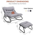 thumbnail image 5 of TLSUNNY Outdoor Rocking Papasan Chair with Ottoman, Patio Rocking Chair with Footrests, Side Pocket and Cushion, Thick Water-Repellent Fabric Cushion, Comfy Recliner, 5 of 11