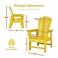 thumbnail image 4 of Costway Patio Kids' Adirondack Chair Seat Weather Resistant for Ages 3-8 Yellow, 4 of 6