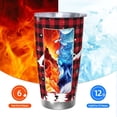 thumbnail image 6 of Fotbe Christmas Tree Buffalo Plaid Pattern 20 oz Tumbler Stainless Steel Vacuum Insulated Coffee Ice Cup Double Wall Travel Flask Leak-proof Coffee Cup-Straw Three-piece Set, 6 of 8