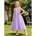 thumbnail image 6 of IBTOM CASTLE Flower Girl Formal Maxi Wedding Dress Floral First Communion Easter Ball Gown Tween Pageant Junior Bridesmaid Dresses Rainbow Purple, 6 of 7