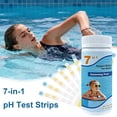 thumbnail image 5 of HomelyJoy 100 Strips Pool Test Strips, 7 in 1 Swimming Pool and Spa Water Quality Tester for Chlorine, pH, Alkalinity and Cyanuric Acid, 5 of 9