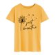 thumbnail image 2 of Blusa de manga corta Cuello redondo Letra impresa Moda Elegante Blusa de manga corta informal Amarillo (fuente negra) XL, 2 of 5