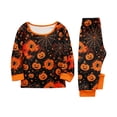 thumbnail image 3 of Mfakffe Halloween Spider Pumpkin Family Pajamas Long Sleeve Matching Loungewear Sets Soft 2-Piece Home Sleep Outfits for Daily Wear, 3 of 6
