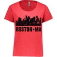 thumbnail image 3 of Inktastic Boston Massachusetts City Skyline with Grunge Women's Plus Size T-Shirt, 3 of 5