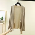 thumbnail image 2 of Sentmoon Chandail de Soleil pour Femmes, Chandail Rafraîchissant pour Femmes, Couleur Unie, Manches Longues, Col en V, Doux, Coupe Régulière, Chandails de Tennis pour Femmes pour la Pêche et l'Extérieur, Beige, TG, 2 of 7