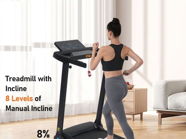 LiviNest Foldable Incline Treadmill for Home: 3.0HP Quiet Motor & 8% Incline - 300 LBS Capacity 10MPH Speed with Heart Rate Monitor & USB/Type-C Charging