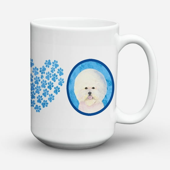 Blue Bichon Frise Coffee Mug 15 oz