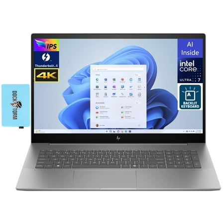 HP Envy 17t AI PC 17.3" IPS 4K UHD Display (16-Core Intel Ultra 7-155H (Beats i7-13700H), 32GB DDR5, 512GB PCIe SSD, Backlit KYB, 2 Thunderbolt 4, WiFi 6E, Win 11 Pro) w/DKZ USB Port Expander