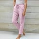 thumbnail image 1 of WILLBEST Pantalones Casuales de Verano para Mujer, Elásticos, de Cintura Alta, a Rayas, de Lino, con Pierna Ancha, Holgados, para Uso Diario. Chica, 1 of 4