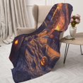 thumbnail image 4 of Throw Blanket for Couch Sofa and Bed, Halloween Farm Pumpkin Ghost A Super Soft Plush Throw Blanket, Fuzzy Cuteness Comfy Warm Washable Flannel Blanket & Throws for All Season, 4 of 7