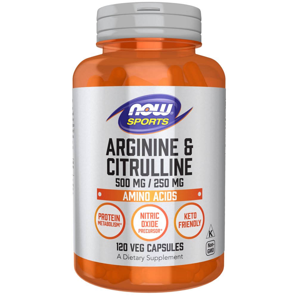 NOW Sports Nutrition, Arginine & Citrulline 500 mg/ 250 mg, Amino Acids