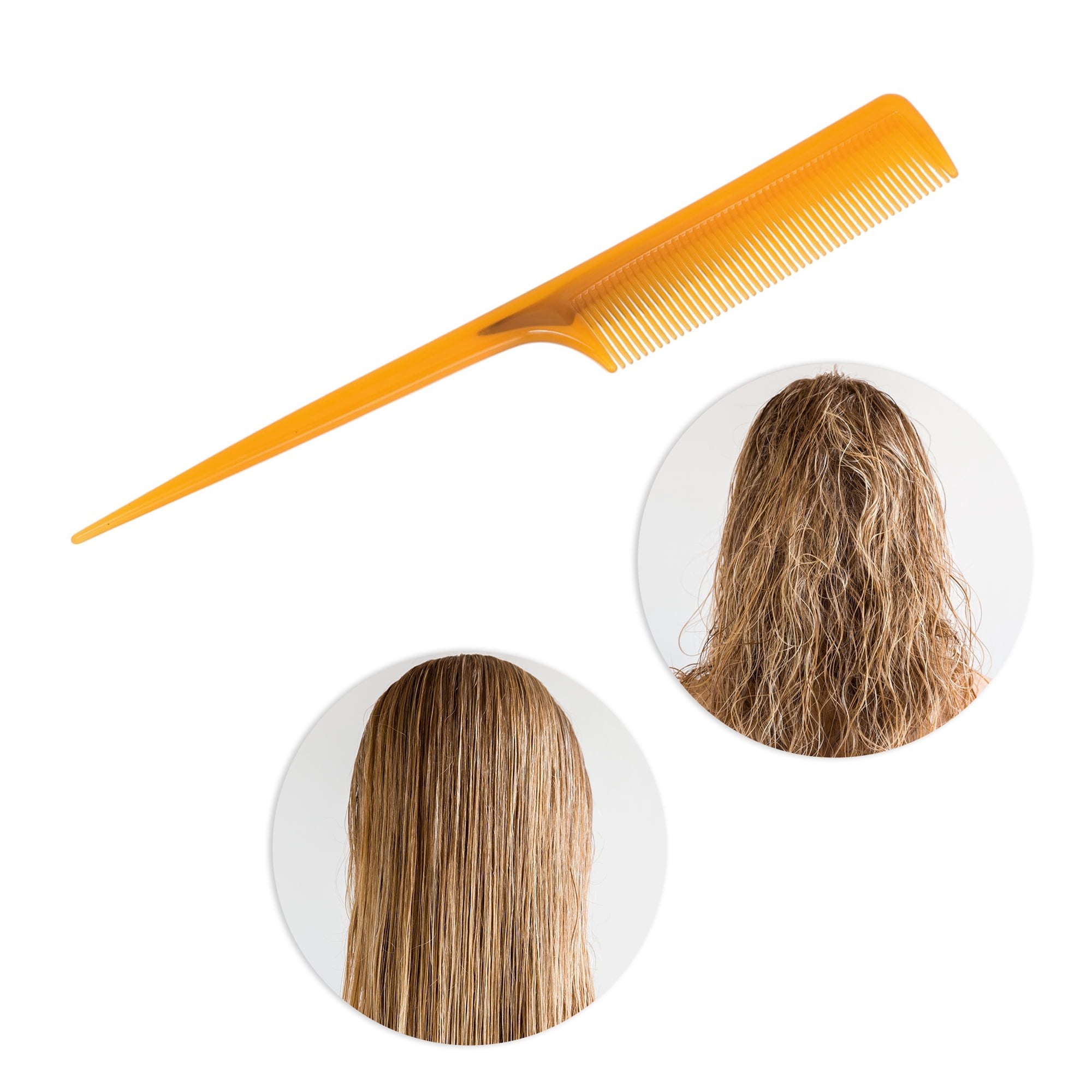 Unique Bargains 1Pc Women Comfortable Tendon Comb for Curly Hair in Vibrant Orange Color