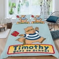 thumbnail image 2 of Timothy Va a la Escuela Conjunto de sábanas temático, trío de piezas, cómodo y amigable con la piel, diseño único, regalo de decoración para el hogar para familiares, amigos y fans,140cm *210cm, 2 of 6