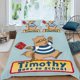 thumbnail image 2 of Timothy Va a la Escuela Conjunto de sábanas temático, trío de piezas, cómodo y amigable con la piel, diseño único, regalo de decoración para el hogar para familiares, amigos y fans, 90 cm * 190 cm, 2 of 6