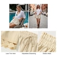 thumbnail image 5 of JYLFC Womens Shorts Summer Casual Loose Elastic Waist Drawstring Lace Boho Beach Cover Up Shorts, Apricot 2XL, 5 of 7