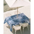 thumbnail image 3 of 60x102 Inch Outdoor Tablecloth with Umbrella Hole Zipper Rectangle Modern Blue Rectangular Tablecloths Outside Waterproof Vintage Abstract Art Contemporary Patio Table Cloth Cover for Picnic Party, 3 of 7