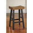 thumbnail image 2 of Signature Design by Ashley Glosco Farmhouse Pub Height Saddle Barstool, Set of 2, Medium Brown, 2 of 4