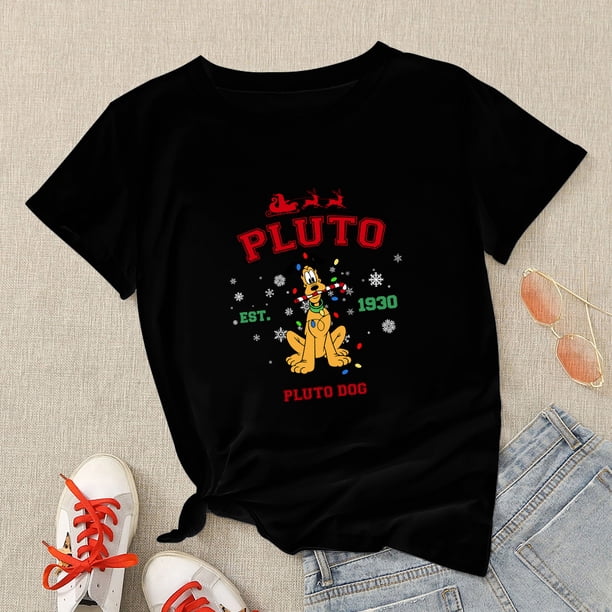 Disney-Blusa de Mickey Mouse para Mujer, Ropa de estética navideña, manga corta, moda española negra, camisetas Harajuku de Navidad, 2022