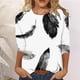 thumbnail image 1 of ICHUANYI Clearance Women's Fashion Printed T-shirt 3/4 Sleeves Blouse Round Neck Casual Tops(White, XL) ICHUANYI WER2023081117978, 1 of 5