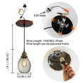 thumbnail image 2 of KAYYELAMP 1 Pcs Recessed Retrofit Pendant Conversion Kit E26 Power Connector 3.2 Ft Adjusted Cord E26 Walnut Base Black Hollow Shade Hanging Light Vintage Decor, 2 of 5