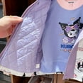 thumbnail image 5 of Sanrio Kuromi Melody Jacket Cartoon Sweet Hooded Jackets Children Winter Warm Casual Street Loose Waterproof Zipper Outerwear, 5 of 12