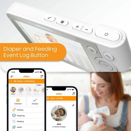 Chillax - Giraffe Pro WiFi Baby Monitor with Gooseneck Camera and 4.3" Parent Unit - White