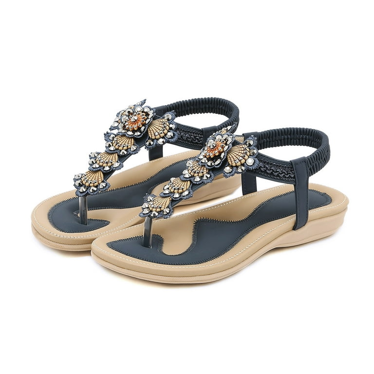 Vedolay Women's Heeled Sandals Women's Comfy Sandals Ultra-Comfy Breathable  Wedge Peep Toe Dotmalls Sandals,Light Blue 6.5 