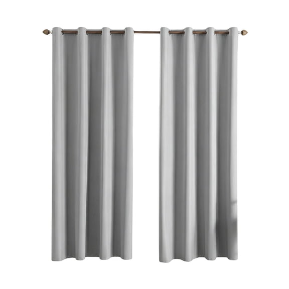Blackout Curtains - Insulated Sunscreen Drapes, Room Darkening No-Drill Window Coverings for Bedroom & Living Room, Modern Chic Polyester Fabric, Light Blocking & Heat Insulating Gray