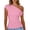 Pink, variant on Spring Summer One Shoulder Daily Elegant Blouse Tops for Women Women's Summer Fashion Off Shoulder Asymmetrical Metal Buckle Short Sleeved Solid Color Top Casual T-shirt