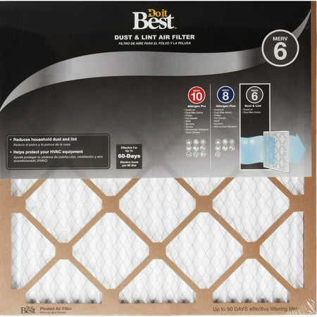 

12PK Do it Best 10 In. x 24 In. x 1 In. Dust & Lint MERV 6 Furnace Filter