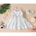 thumbnail image 2 of OUSITAID Robe d'Été Élégante pour Petite Fille Col en V Sans Manches Taille Élastique Robe Multi-Couches avec Bandeau, 2 of 8