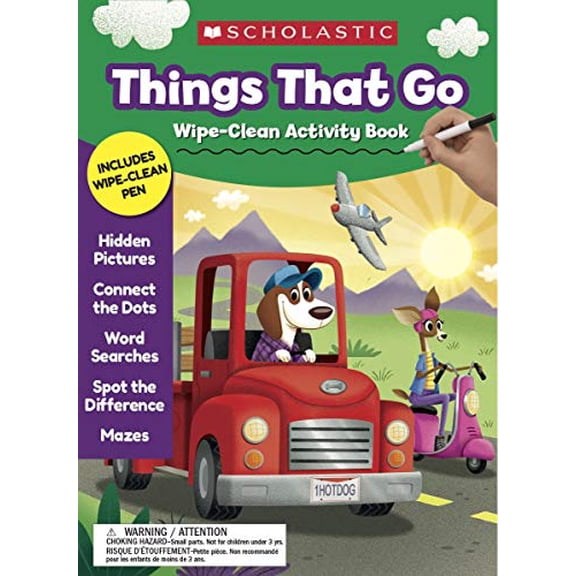 Pre-Owned Things That Go Wipe-Clean Activity Book (Spiral-bound) 1338572377 9781338572377