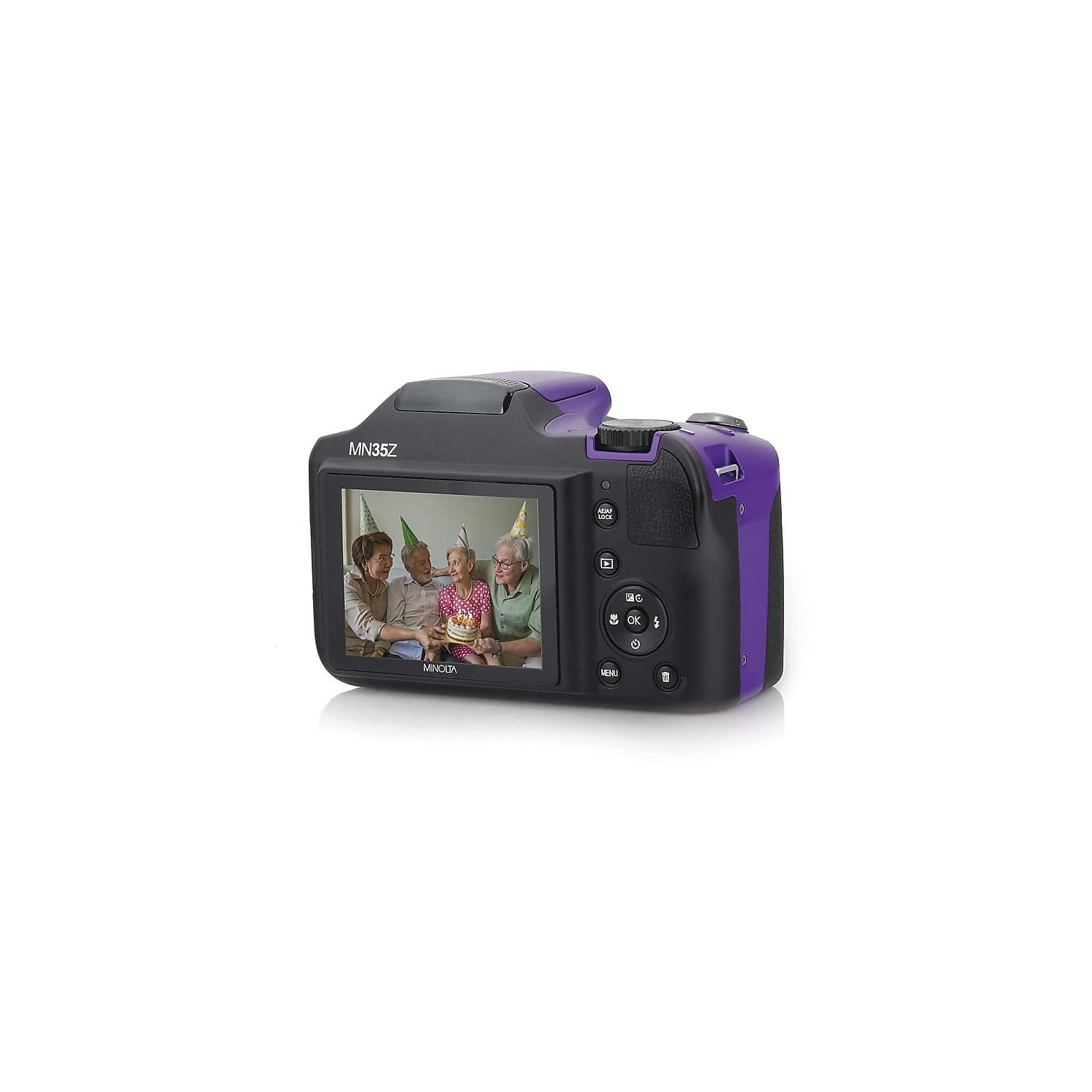 MINOLTA MN35Z 20 Megapixels Point & Shoot Camera 35X Zoom Purple