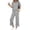 Light Gray, variant on 2 Piece Sets for Women Casual Summer Travel Vacation Outfits Short Sleeve Lounge Set
