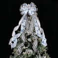 thumbnail image 3 of Lazo para la parte superior del árbol de Navidad, 4 piezas de lazos decorativos para la puerta de la corona del árbol de Navidad, decoración del hogar, interior y exterior, 3 of 5
