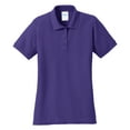 thumbnail image 5 of Womens Core Blend Cotton/Polyester Pique Polo Purple 2X-Large, 5 of 6