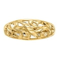 thumbnail image 5 of 14K Yellow Gold Ring Band Themed Paisley Diamond-cut Design Dome, Size 6, 5 of 5