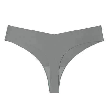 Yuhangmm Women s Panties Women s Low Waisted Ice Silk Seamless Crotch Breathable T Shaped Large Underwear Women Panties