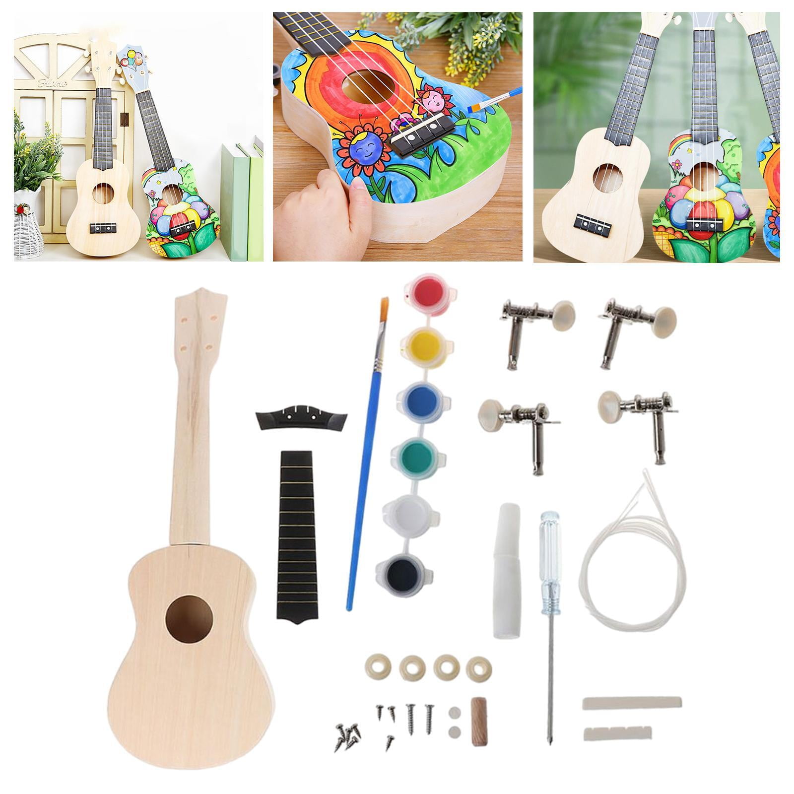 Kit De Bricolage Ukulélé à Peindre - Créez Votre Propre Ukulélé Avec Manuel Et Outils Pour Enfants Et Adultes