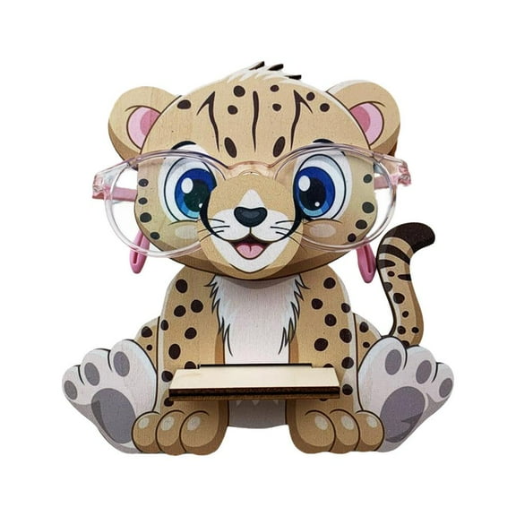 QHUDLV Wooden Glasses Holder,Animal Design Stand,Fun Eyeglass Display