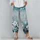 thumbnail image 4 of Pantalones de Verano de Pierna Ancha Moda Suelta Impresa Capris, Pantalones Casuales Cómodos de Piernas Anchas para Uso Al Aire Libre Y en el Hogar, 4 of 5