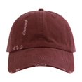 thumbnail image 2 of Men's and Women's Ripped & Distressed Baseball Cap, Washed Vintage Dad Hat with Hole Details, Soft Top Classic Fit Cap for Spring and Autumn Casual Wear Wine, 2 of 8