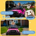 thumbnail image 5 of Xuanlur 24V Ride on Truck Car w/Parent Remote Control, Ride on Toys w/4-Wheel Suspension, Power Display, Bluetooth, Music, LED Headlight, Electric Car for Kids Aged 3+, Pink, 5 of 8