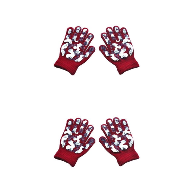 Guantes de invierno Minnieouse para niños Rojo+Camuflaje 2piezas