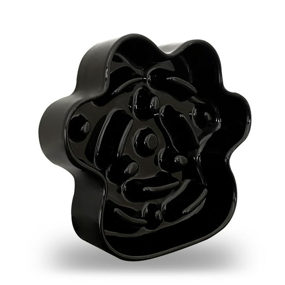 PAILUOMU Ceramic Slow Feed Cat Bowl, Slow Food Bowl for Kitten, Pet Food Bowl Suitable for Small Medium and Large Cats and Dogs, Black