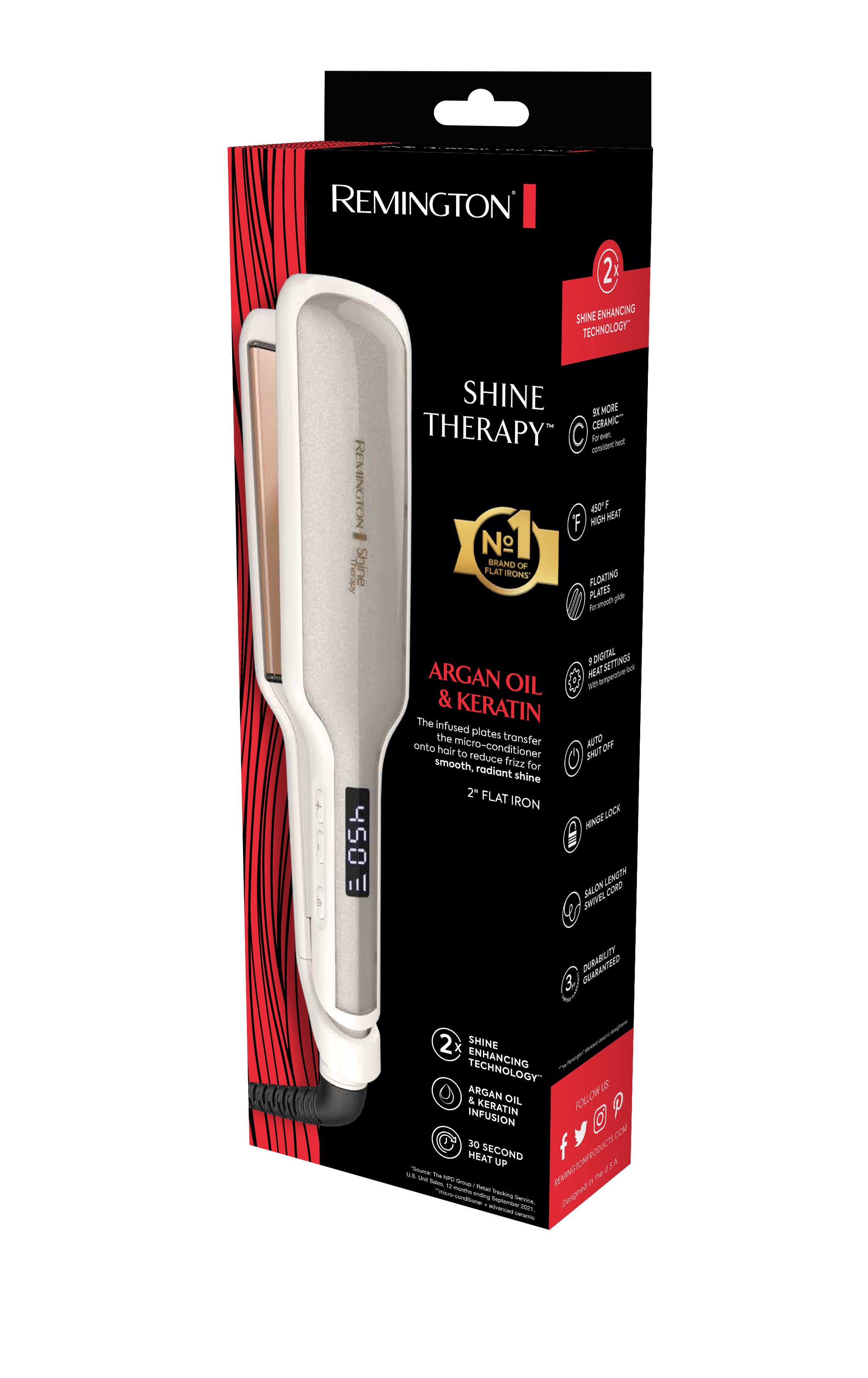 Remington Shine Therapy 2" Flat Iron photo 2